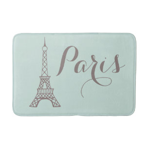 Mint Grått Paris Eiffel Torn Bath Mat Badrumsmatta
