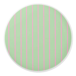 Mint green and pink stripes ceramic pull knob  knopp