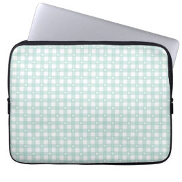 Mint Green Checks Laptop Fodral