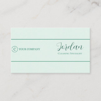 Mint Green Cleaning Service Städerska Logo Visitkort
