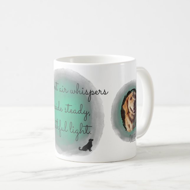Mint Green Golden Retriever Personalized Photos Kaffemugg (Framsida höger)