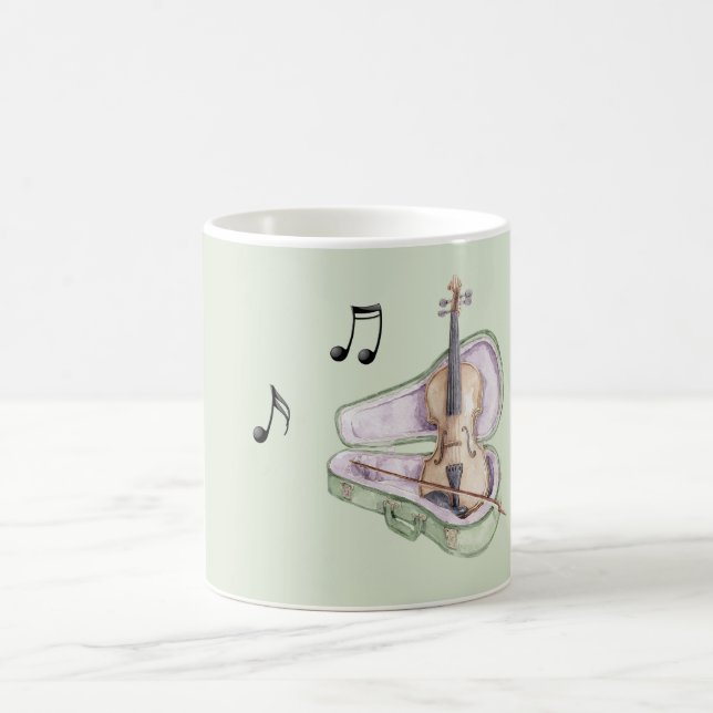 Mint Green Lavender Violin Kaffemugg (Center)