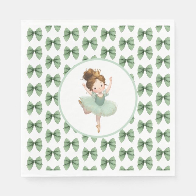 Mint Green Little Princess Ball Paper Napkin Pappersservett (Framsidan)