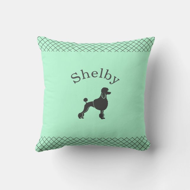 Mint Green Poodle Personalized Matching Kudde (Baksida)
