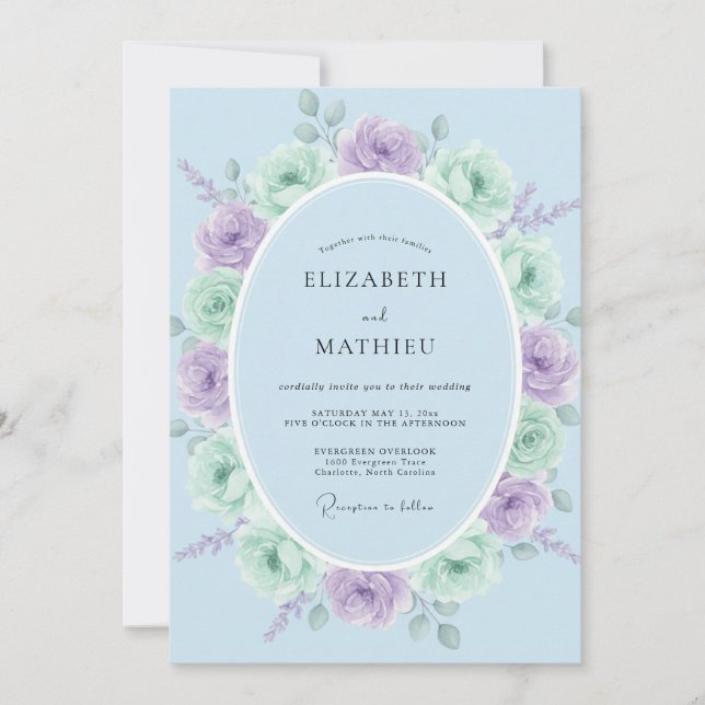 Mint Green Serene Springtime Wedding Inbjudningar (Framsida)