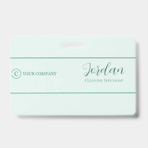 Mint Green Städtjänst Logotyp Anställd-ID