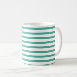 mint green & white stripes kaffemugg