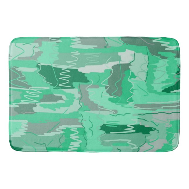 Mint Greenery Abstrakt Badrumsmatta (Framsidan)