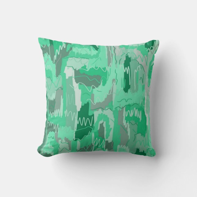 Mint Greenery Abstrakt Kudde (Framsida)