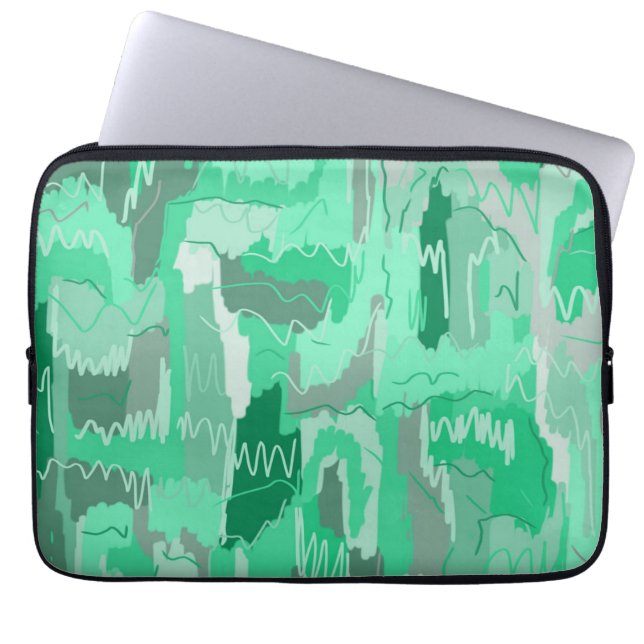 Mint Greenery Abstrakt Laptop Fodral (Framsidan)