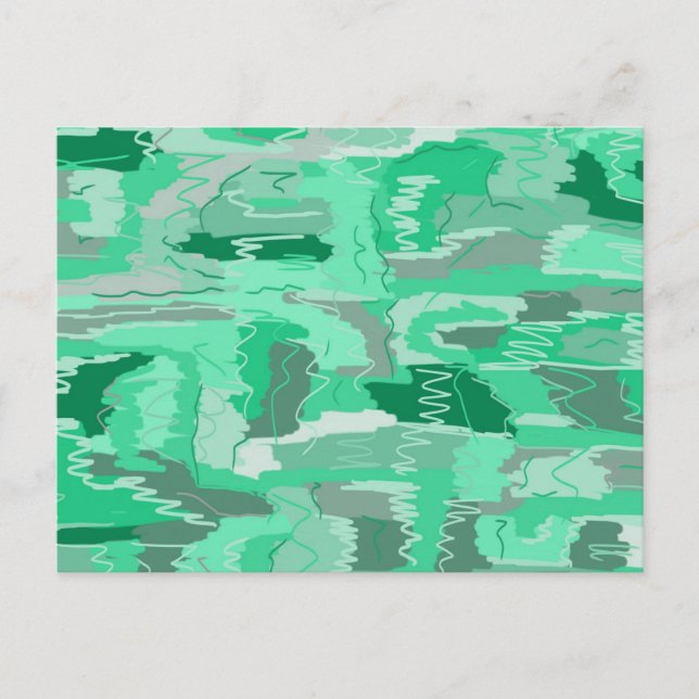 Mint Greenery Abstrakt Vykort (Framsida)