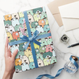 Mint & Gröna Staplad Hundar Presentpapper