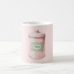 Mint Grönröd Rutig Te Kaffemugg