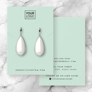 Mint grönt add logotyp necklace earring visning ca visitkort