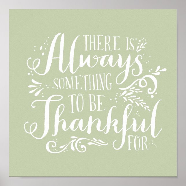 Mint Grönt alltid tacksam offert-Thanksgiving Poster (Framsidan)