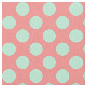 Mint Grönt and Rosa Polka Dot Mönster Tyg