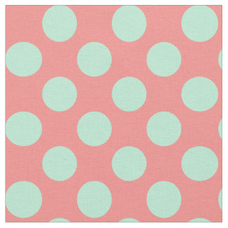 Mint Grönt and Rosa Polka Dot Mönster Tyg