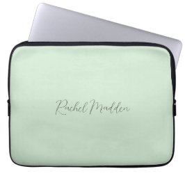 Mint-Grönt, anpassat namn för Feminine-minimalists Laptop Fodral
