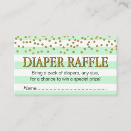 Mint Grönt Aqua Guld Diaper Raffle Biljett Tilläggskort