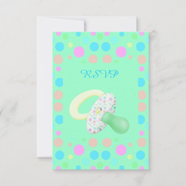 MINT GRÖNT BABY SOANNE BABY SHOWER OSA KORT (Framsida)