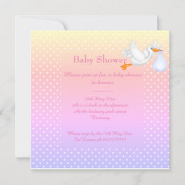 Mint grönt babydusch - inbjudan till enstaka stork