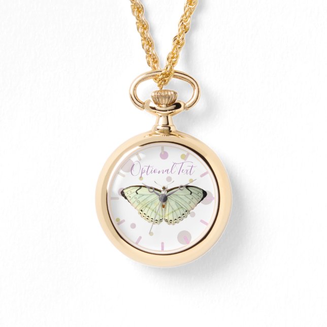 Mint Grönt Beauty Butterfly Armbandsur (Framsida)