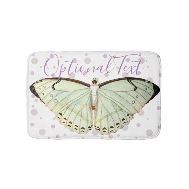 Mint Grönt Beauty Butterfly Badrumsmatta (Framsidan)