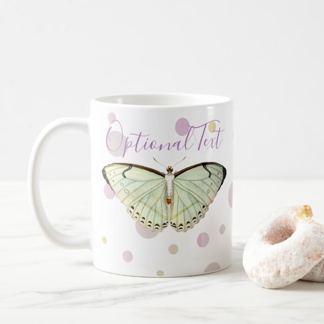 Mint Grönt Beauty Butterfly Kaffemugg (Med munk)