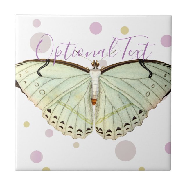 Mint Grönt Beauty Butterfly Kakelplatta (Framsidan)