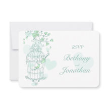 Mint grönt bird open cage bröllop OSA