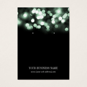 Mint Grönt Black Bokeh Ljus Anpassningsbar Earring Visitkort