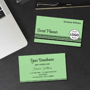 Mint Grönt Black Rand med Logotyp Professionell Visitkort