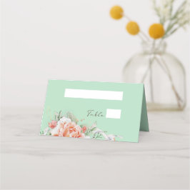 Mint Grönt & Blommigt Bröllop Place Card Placeringskort