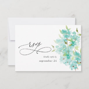Mint Grönt Blommigt on White w Meal OSA Kort