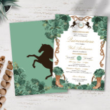 Mint Grönt Blommigt Western Charro Ranch Quinceane