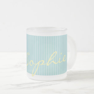 Mint Grönt & Blue Namn Mugg - Solid Thin Rand