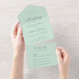 Mint Grönt Bröllop Elegant Calligraphy Script OSA