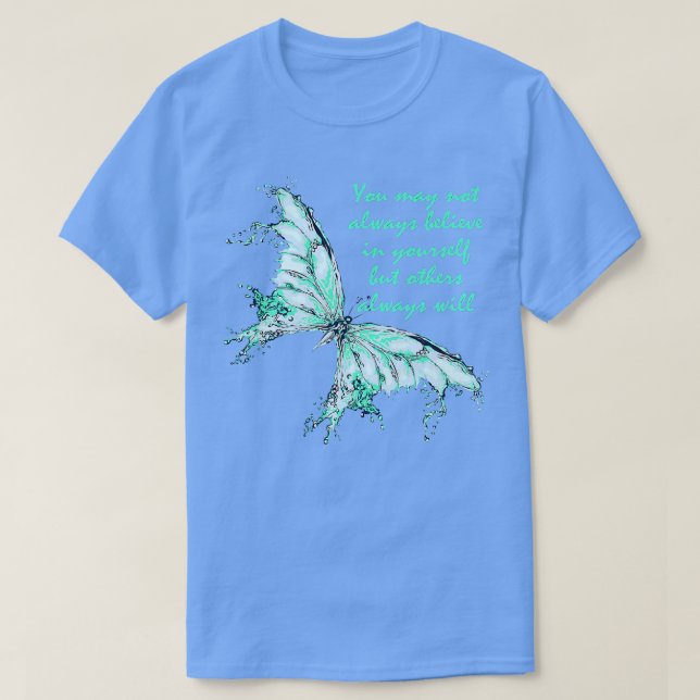 Mint Grönt Butterfly Mental Health Awareness5779 T Shirt (Design framsida)