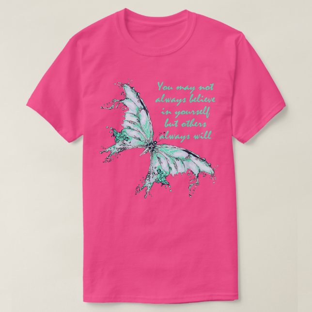 Mint Grönt Butterfly Mental Health Awareness5780 2 T Shirt (Design framsida)