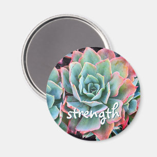 Mint Grönt Cactus Succulent Photo Strength-skript Magnet