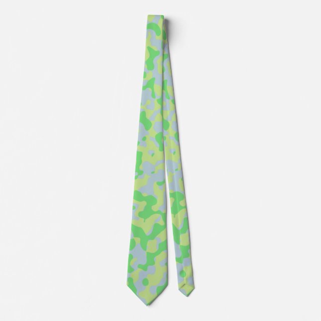 Mint Grönt Camouflage in Light Olive and Soft Gråt Slips (Framsida)
