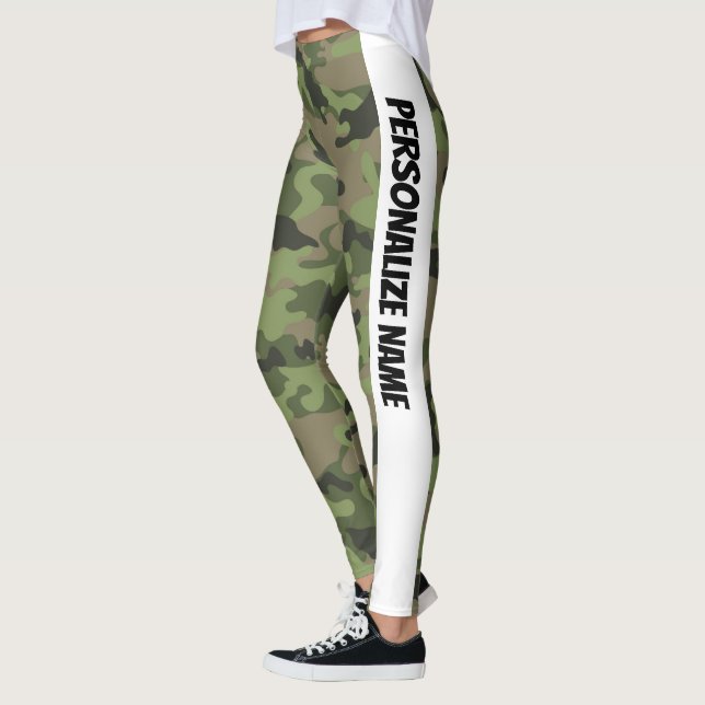 Mint Grönt Camouflage PERSONALIZE Leggings (Vänster)