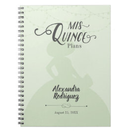 Mint Grönt Charro Silhouette Quinceanera Anteckningsbok