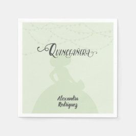 Mint Grönt Charro Silhouette Quinceanera Pappersservett