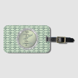 Mint Grönt Chic Harlequin Monogram Bagagebricka