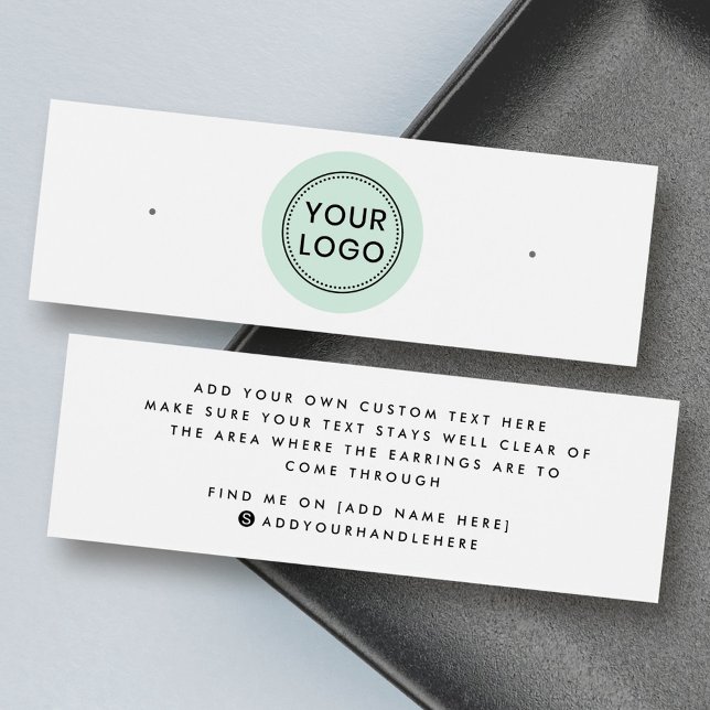Mint grönt Circle logotyp sturing visning card Litet Visitkort (Mint green circle logo stud earring display card)