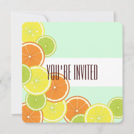 Mint Grönt Citrus Fruit Slices Summer Tea Party Inbjudningar