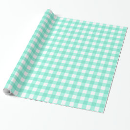 Mint Grönt Classic Gingham Checkered Mönster Presentpapper