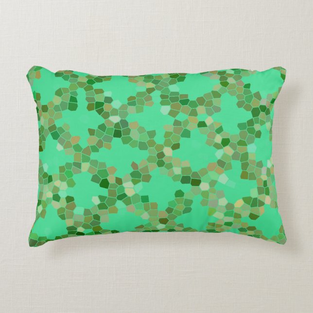 Mint Grönt Colorful Mönster Prydnadskudde (Framsidan)