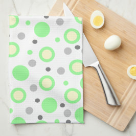 Mint Grönt Cream Grått Polka dots Kökshandduk